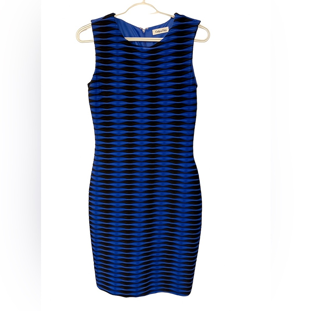 Calvin Klein Blue and Black Bodycon Dress